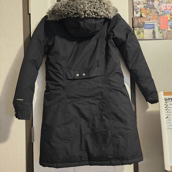 The North Face womens size S/P Arctic parka Goose Down HyVent black zip hooded - Picture 3 of 11